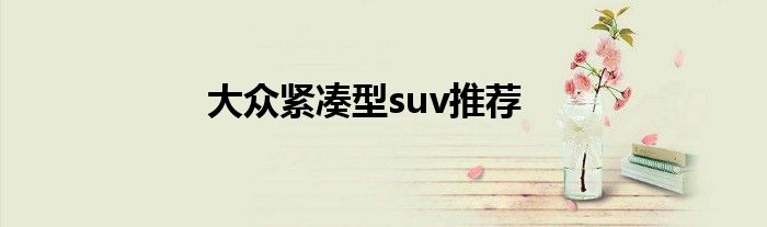 大众紧凑型suv推荐