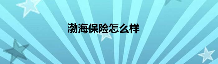 渤海保险怎么样