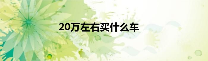 20万左右买什么车