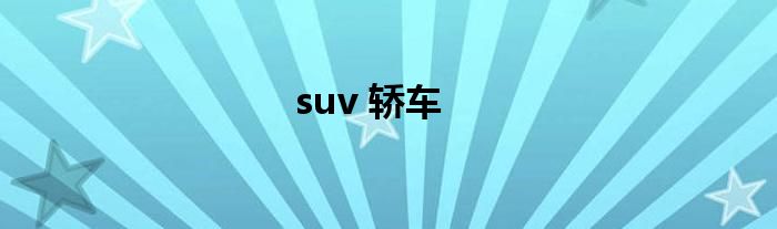 suv 轿车