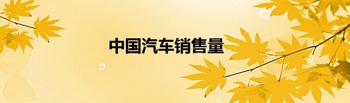 中国汽车销售量