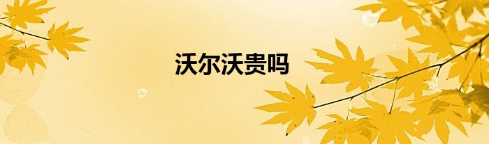 沃尔沃贵吗