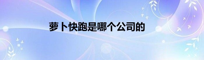 萝卜快跑是哪个公司的