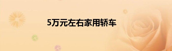 5万元左右家用轿车