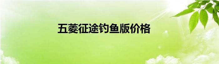 五菱征途钓鱼版价格