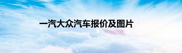 一汽大众汽车报价及图片