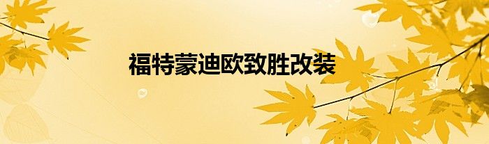 福特蒙迪欧致胜改装