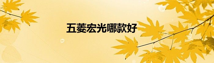 五菱宏光哪款好
