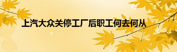 上汽大众关停工厂后职工何去何从