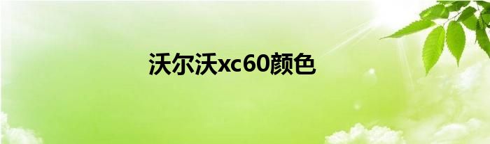 沃尔沃xc60颜色