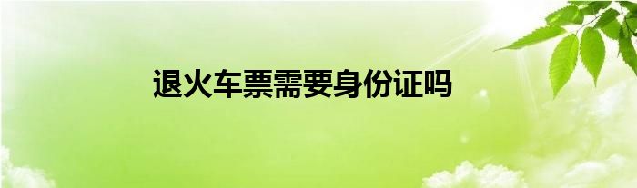 退火车票需要身份证吗