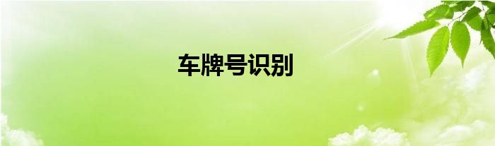 车牌号识别