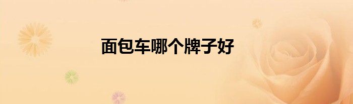 面包车哪个牌子好