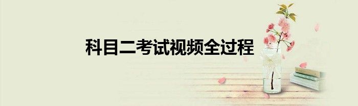科目二考试视频全过程