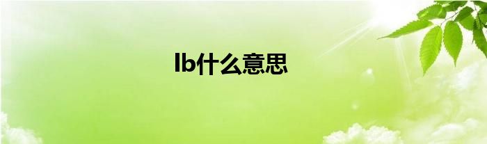 lb什么意思