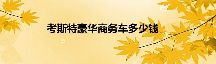 考斯特豪华商务车多少钱